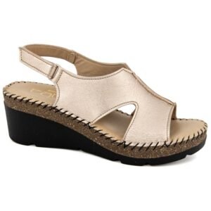 TasosShoes Tatoo 4141 Gynaikeia Dermatina Pedila Platforms Xryso