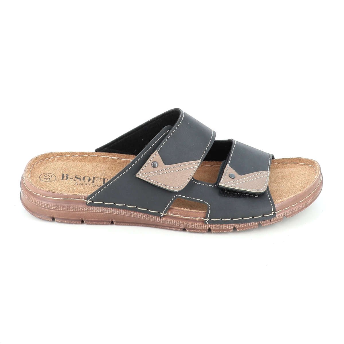 TasosShoes_B-Soft_607503_andrikes_anatomikes_pantofles_mayro-1