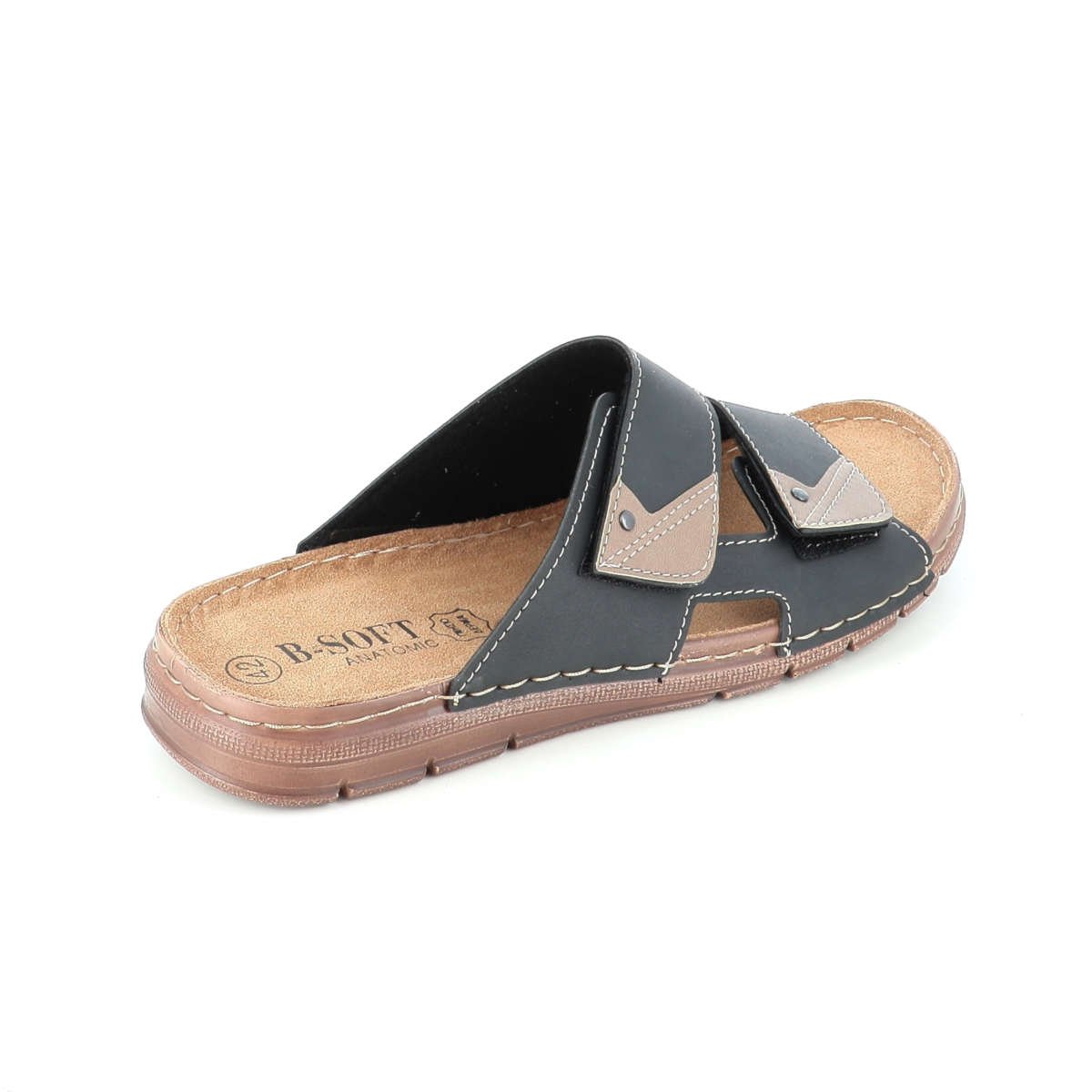 TasosShoes_B-Soft_607503_andrikes_anatomikes_pantofles_mayro-2